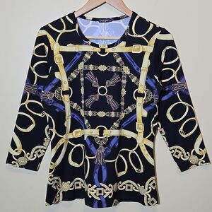 J. McLaughlin Equestrian Signature Tee Catalina Cloth Medium Western